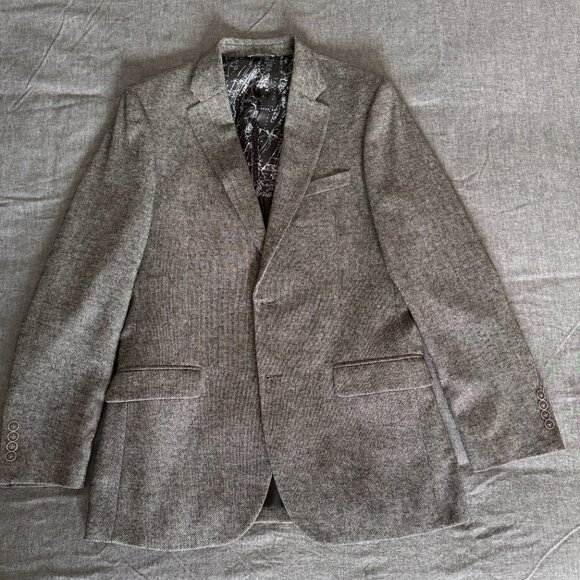 Nautica Men's Gray Herringbone Wool Blazer - Sz 40L
